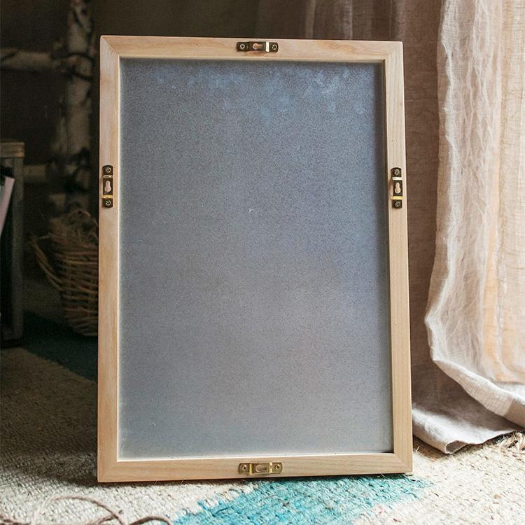 Black Magnetic Chalkboard with Solid Wood Frame