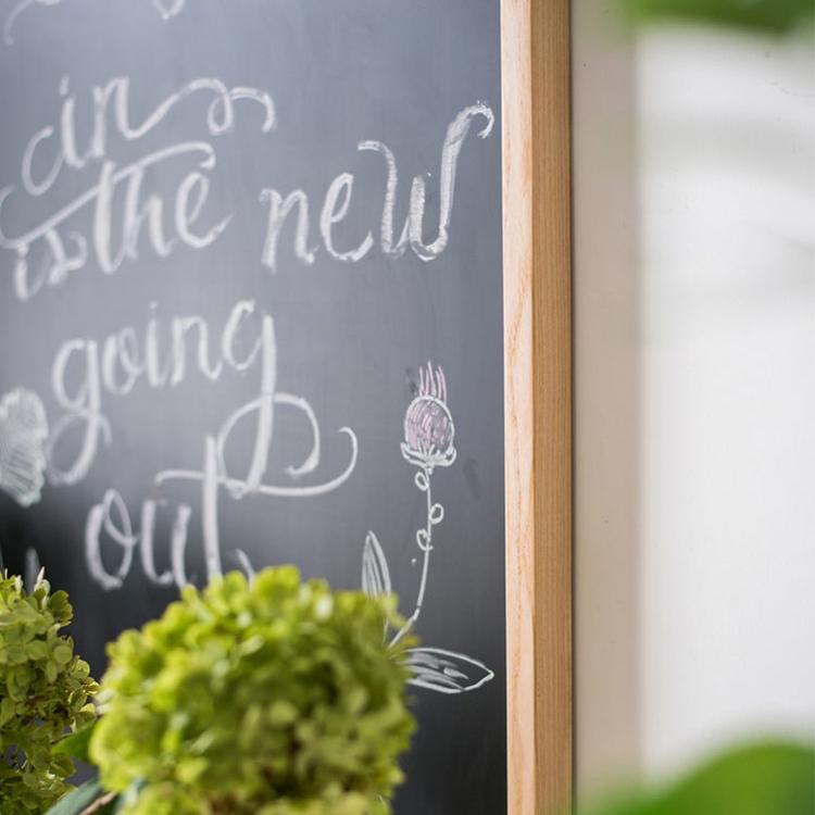 Black Magnetic Chalkboard with Solid Wood Frame