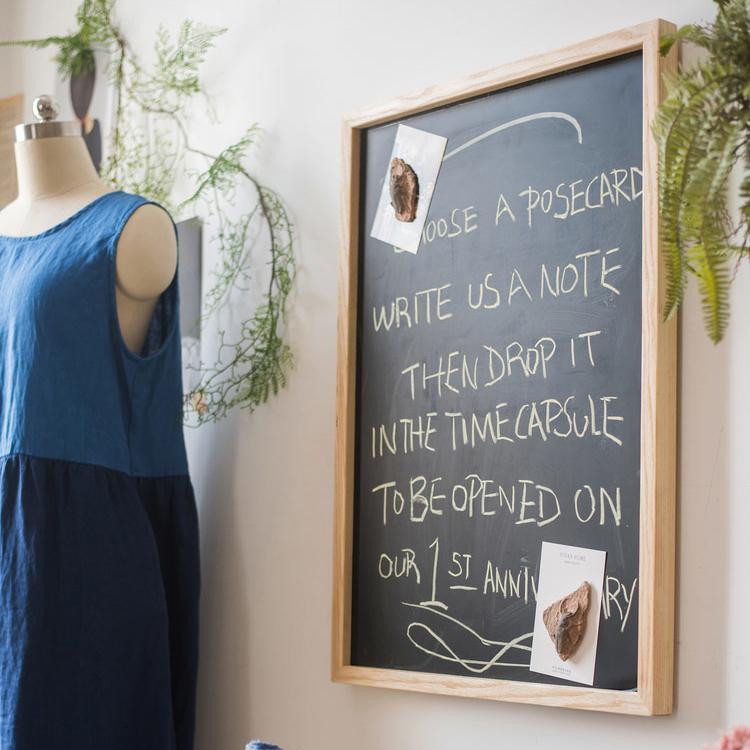 Black Magnetic Chalkboard with Solid Wood Frame