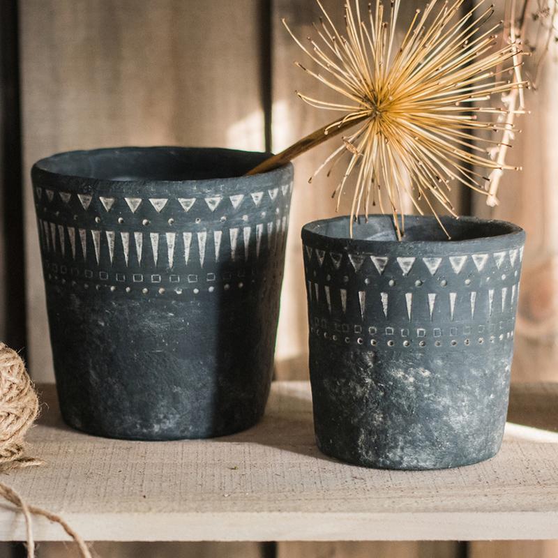 Black Cement Planter