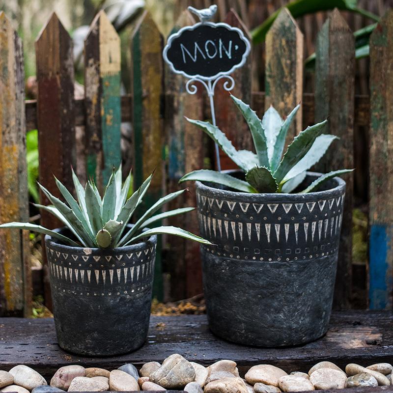 Black Cement Planter