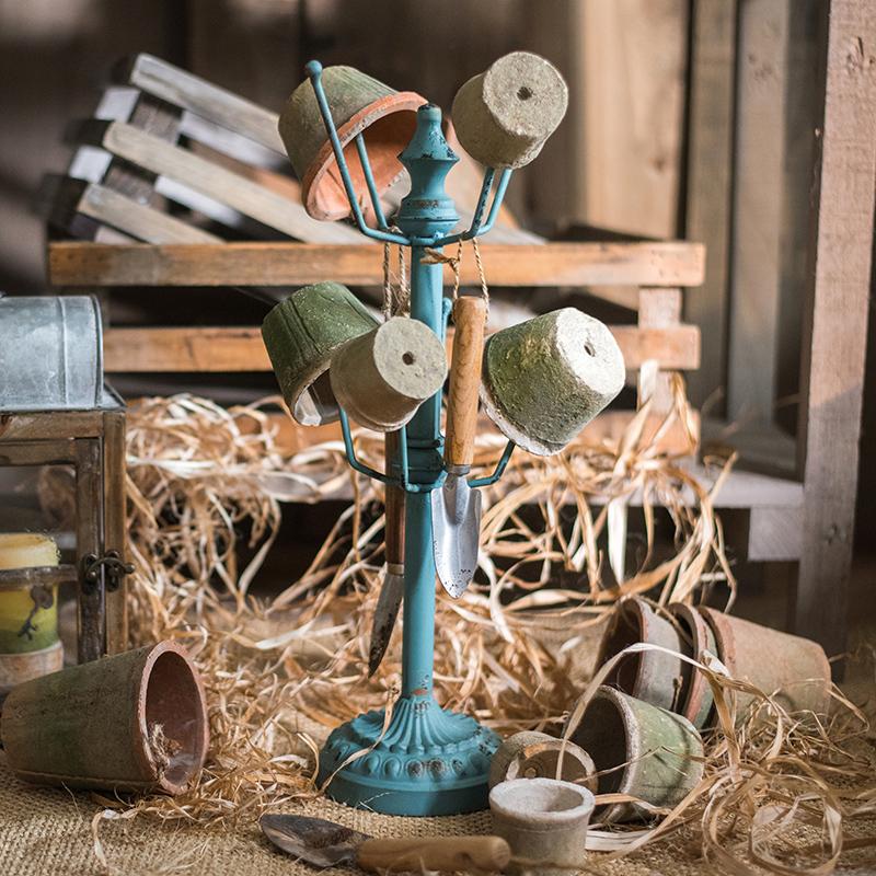Blue Cup and Planter Holder
