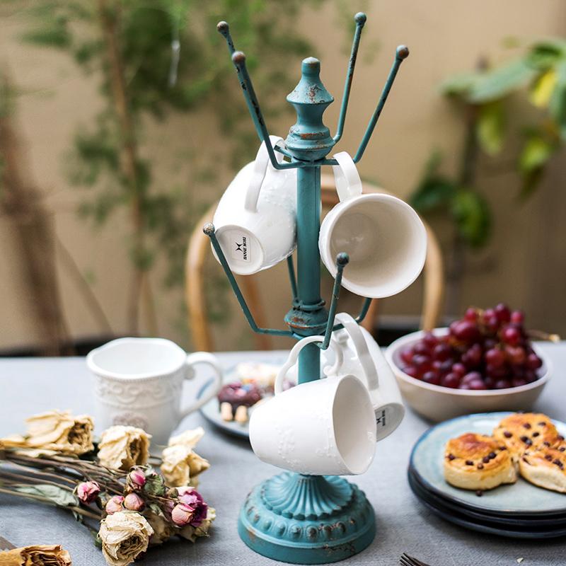 Blue Cup and Planter Holder