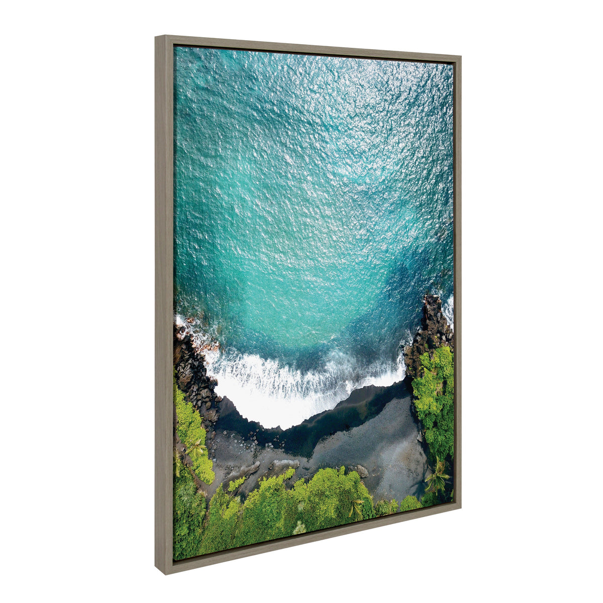 Sylvie Maui Black Sands Beach Framed Canvas Set of 3 by Rachel Bolgov