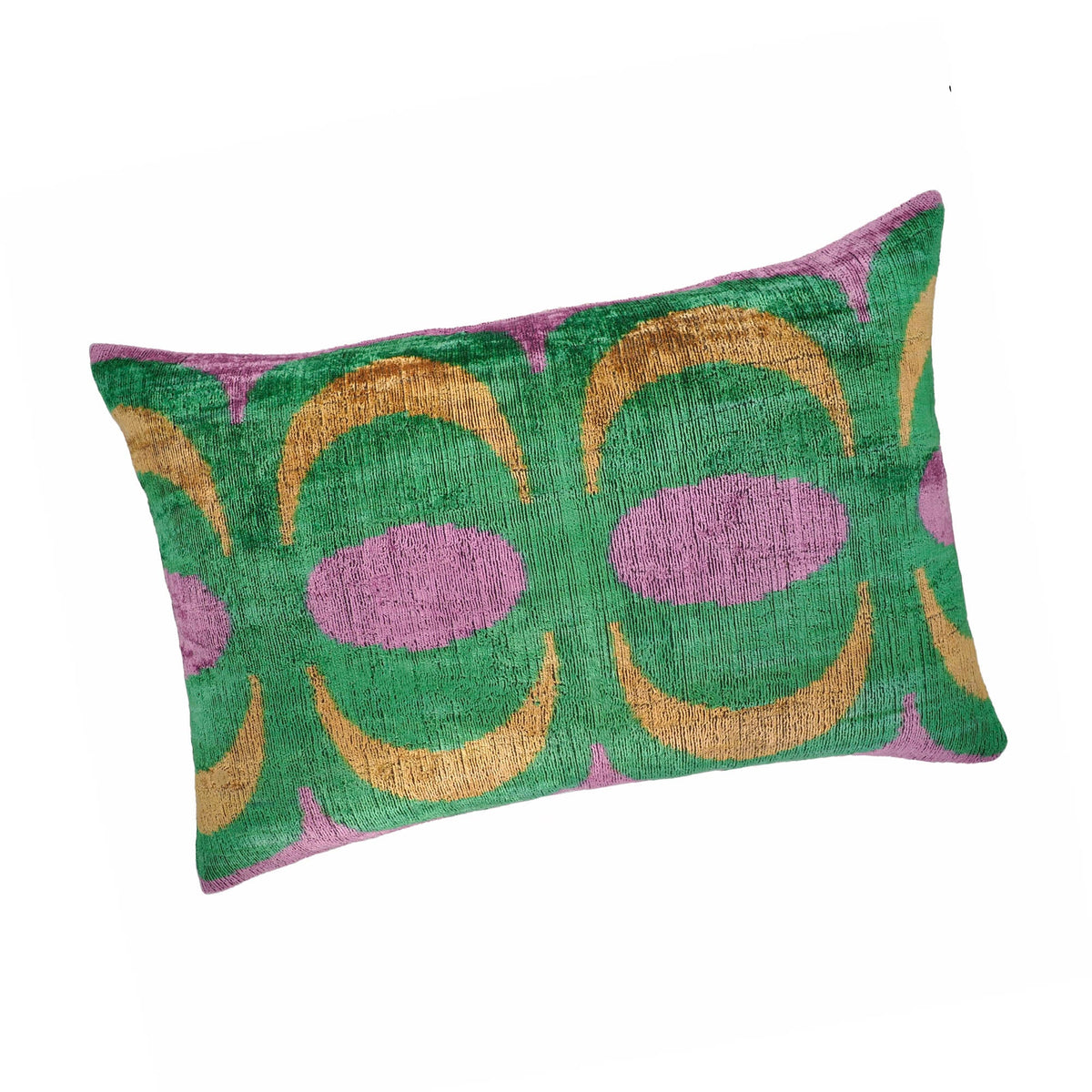 Bongo Silk Velvet Ikat Throw Pillow Cover, 16 x 24