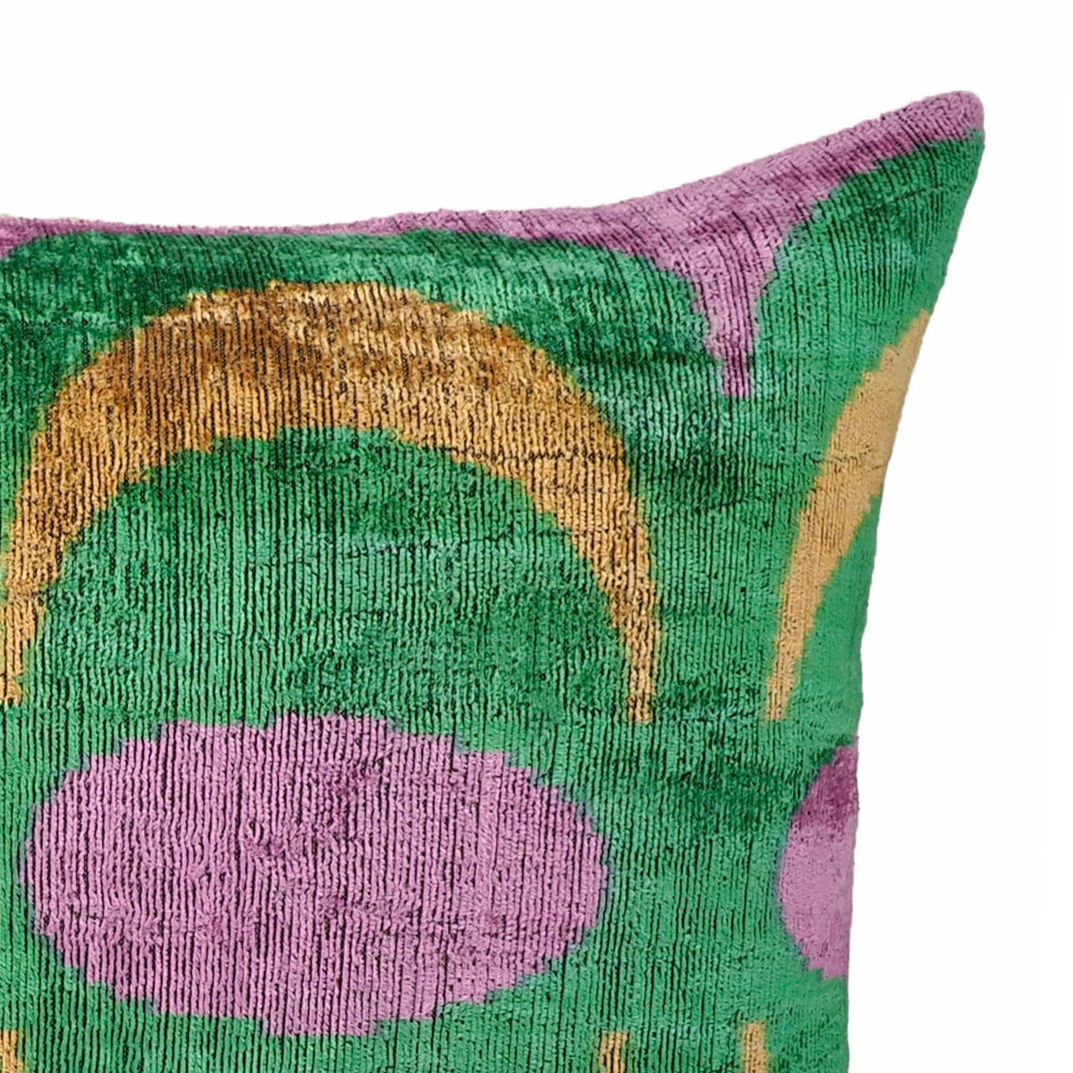 Bongo Silk Velvet Ikat Throw Pillow Cover, 16 x 24