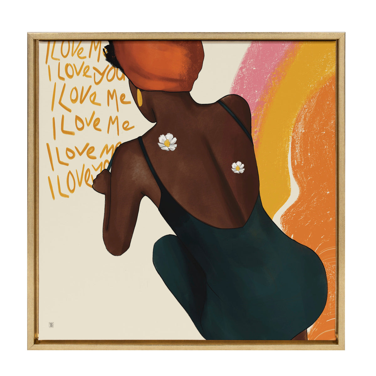 Sylvie I Love Me I Love You Framed Canvas by Mary Joak
