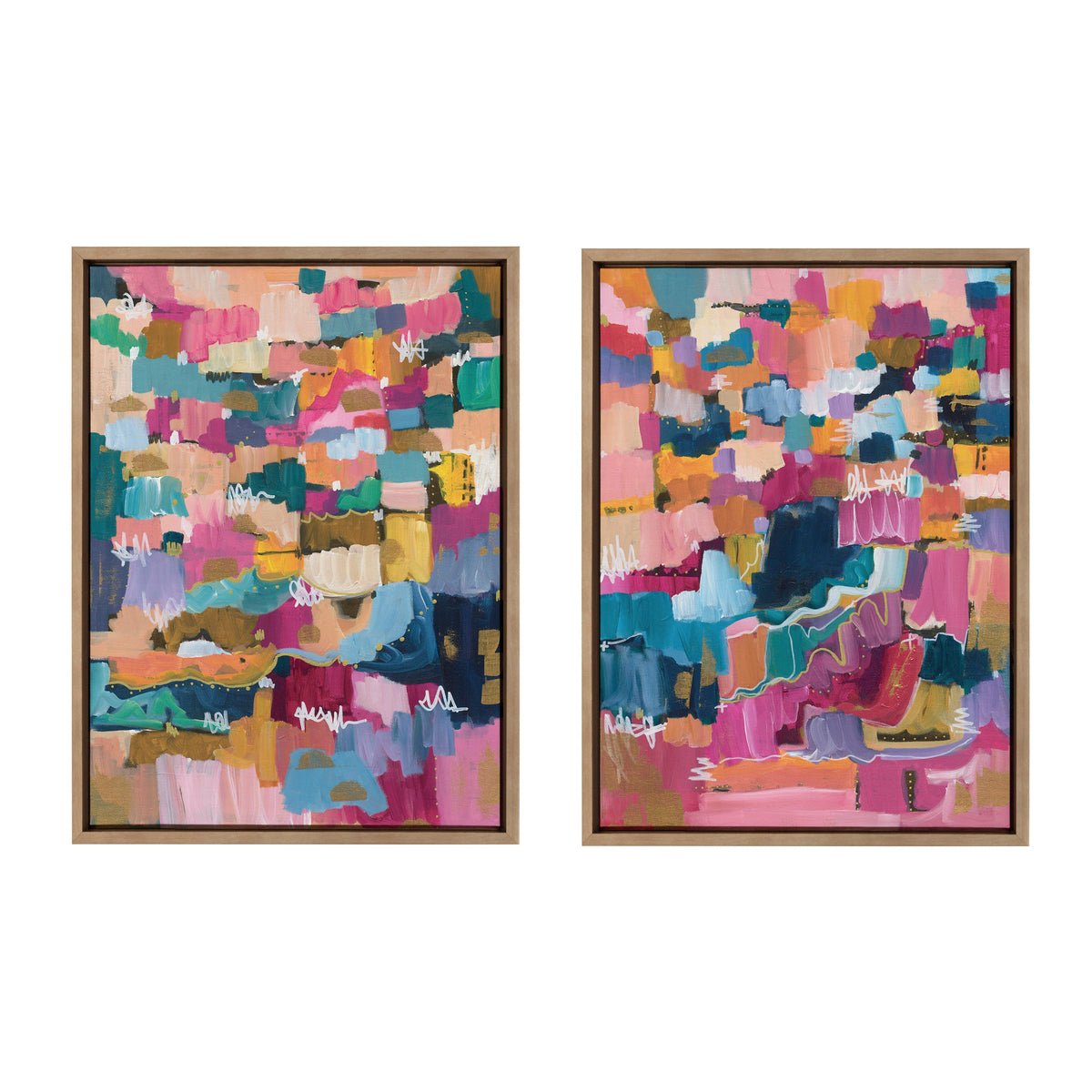 Sylvie Applause Framed Canvas Set of 2 by Leah Nadeau