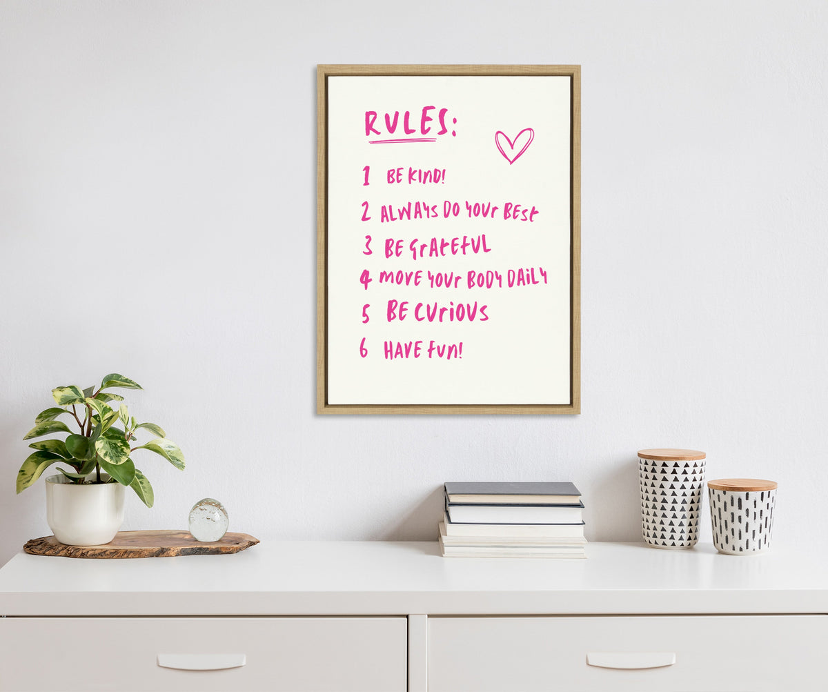 Sylvie House Rules Framed Canvas by Honey Island Studio