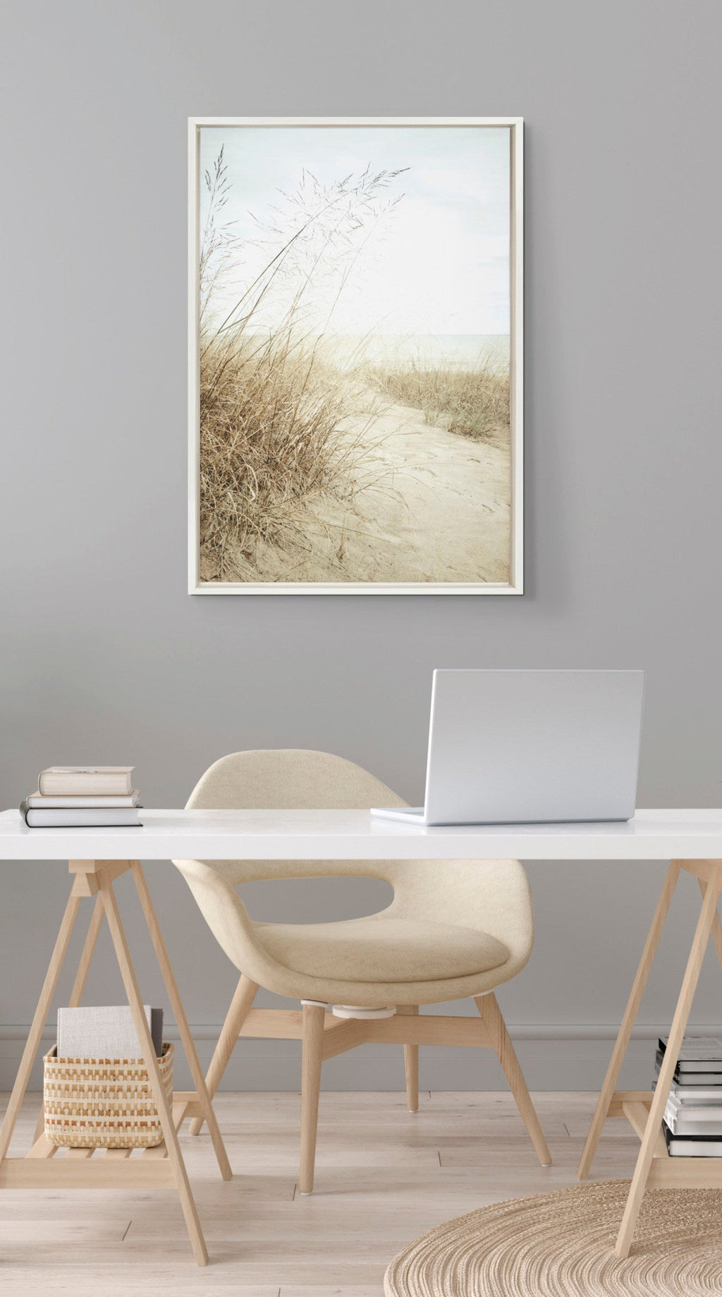 Sylvie Beach Grasses Framed Canvas by Emiko and Mark Franzen of F2Images
