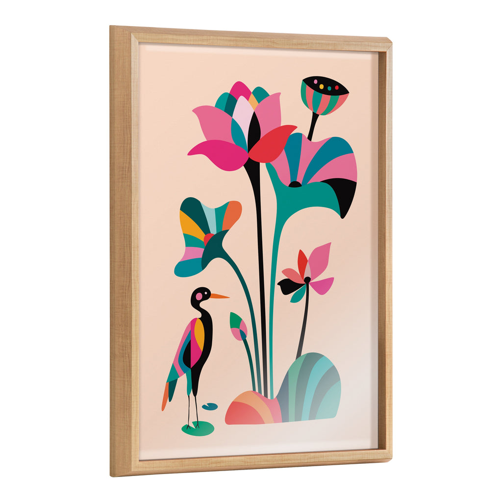 Blake Mid Century Modern Lotus Framed Printed Glass by Rachel Lee of My Dream Wall