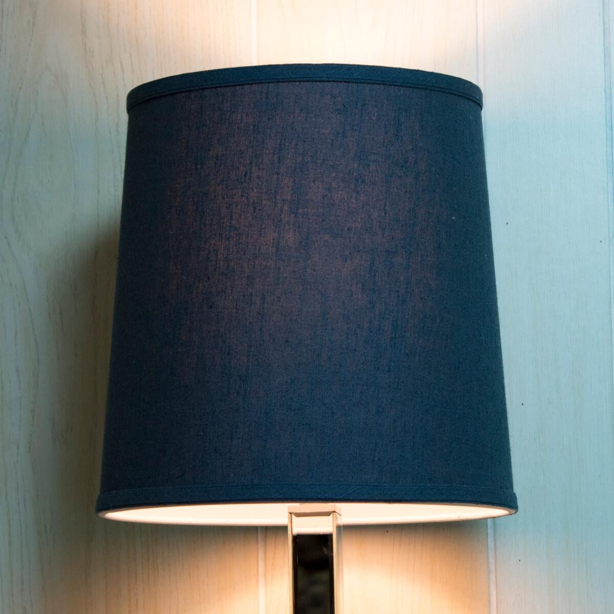 Home Concept Drum Lamp Shade Textured Slate Navy Blue - 12"W x 12"H