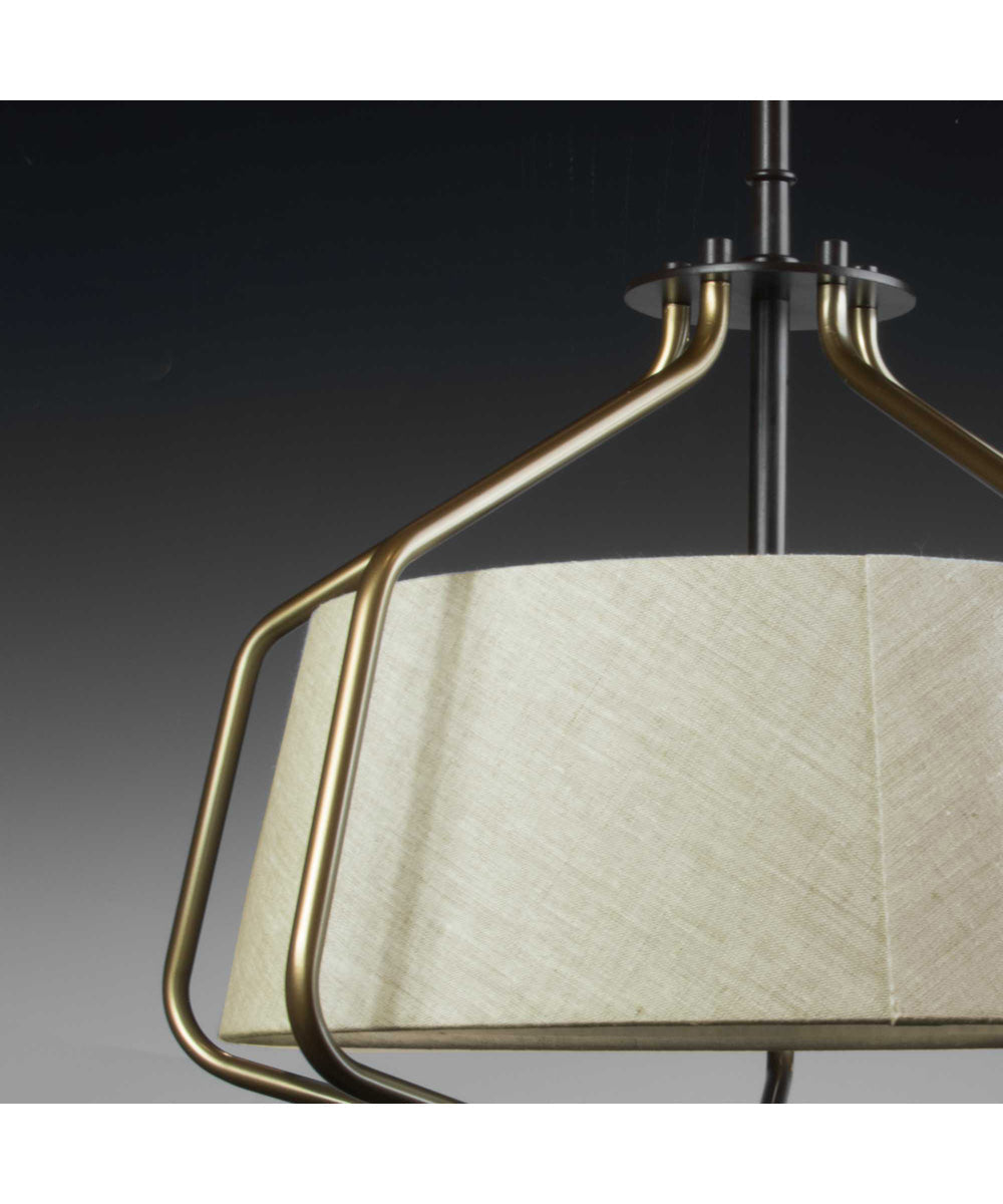Progress Lighting Hangar 2-Light 16"w Semi-Flush Mount/Pendant Light Convertible Light Fixture Antique Bronze