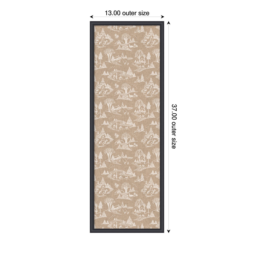 Framed Fabric Magnetic Board Wonderland White Toile Wall Organization