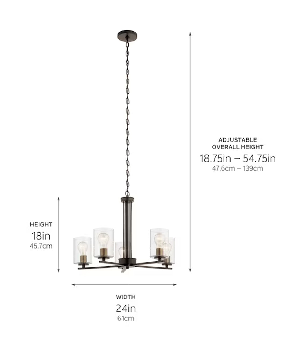 Kichler Fontella 24"W 5-Light Chandelier Olde Bronze Finish
