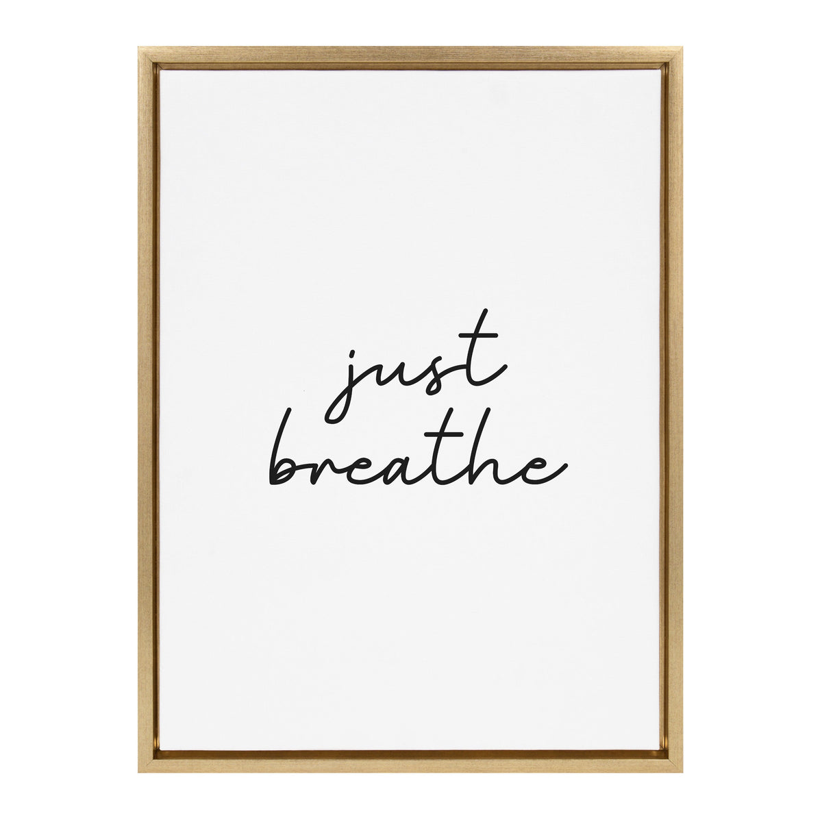 Sylvie Just Breathe BW Framed Canvas by The Creative Bunch Studio