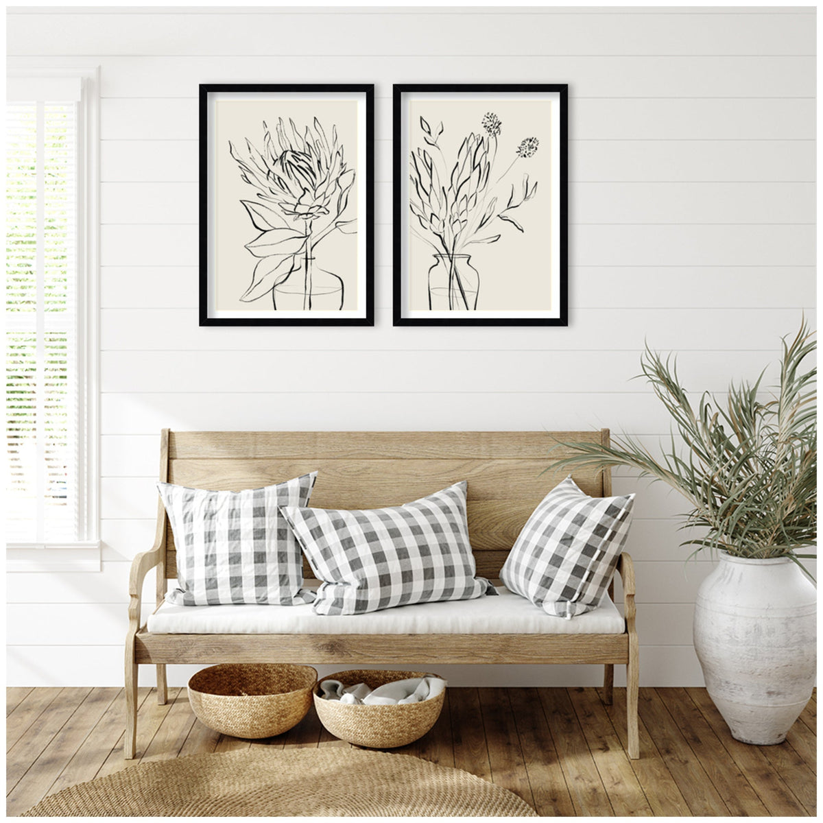 Protea Sketch No. 1 & No. 2 2 Piece Framed Wall Art Print Set by Sara Berrenson
