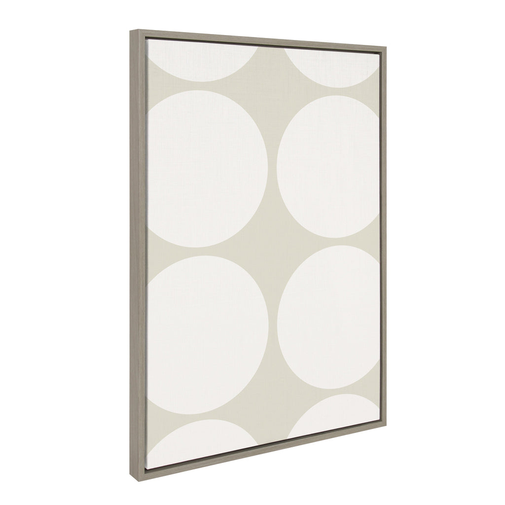 Sylvie Elevated Modern Neutral Dots, Neutral Pattern No 2 and Neutral Stained Glass Framed Canvas Set of 3 by The Creative Bunch Studio