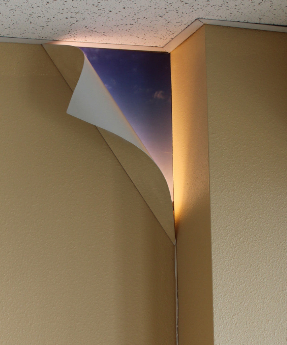 Big Reveal LED Corner Light White Curved Metal - 18"H