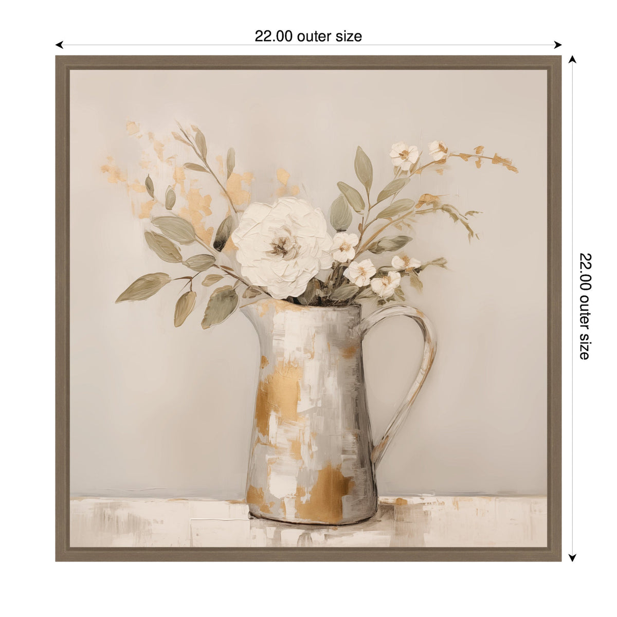 Sylvie Pitcher with Flowers Boho Country 1 Framed Canvas by The Creative Bunch Studio