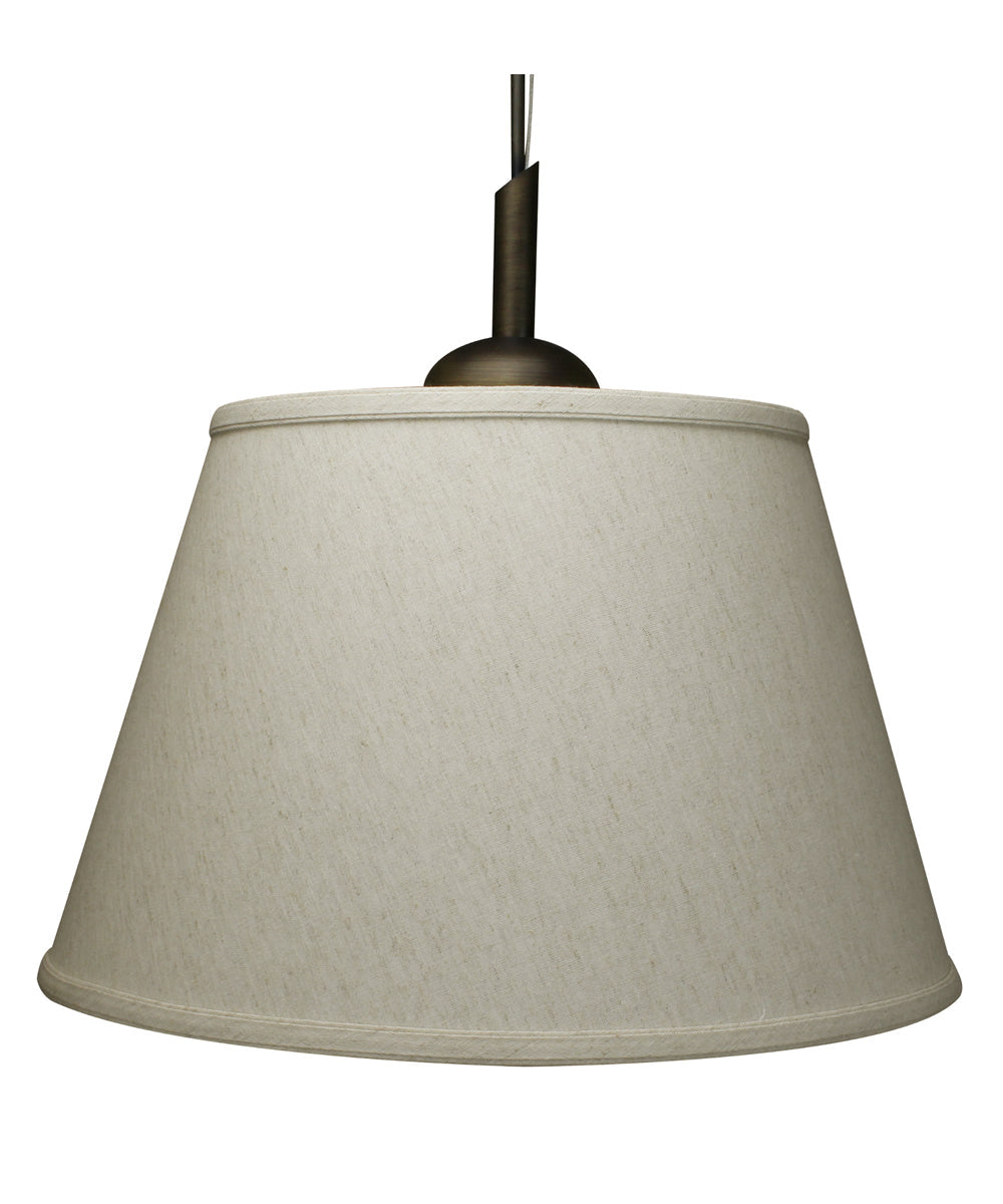 Laura Ashley Hardwired Pendant Light, Gold-Laced Cafe, Textured Oatmeal Slotted Empire Shade with Diffuser, 16"W