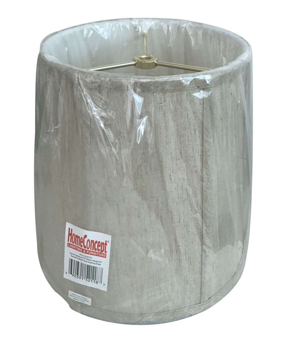 Home Concept Textured Oatmeal Drum Softback Shantung Lamp Shade - 12"W x 12" Slant Height, Spider Fitter