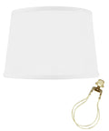 Home Concept Clip-On Fitter Hardback Shallow Drum Lamp Shade White Linen - 10" Top x 12" Bottom x 8" Slant Height