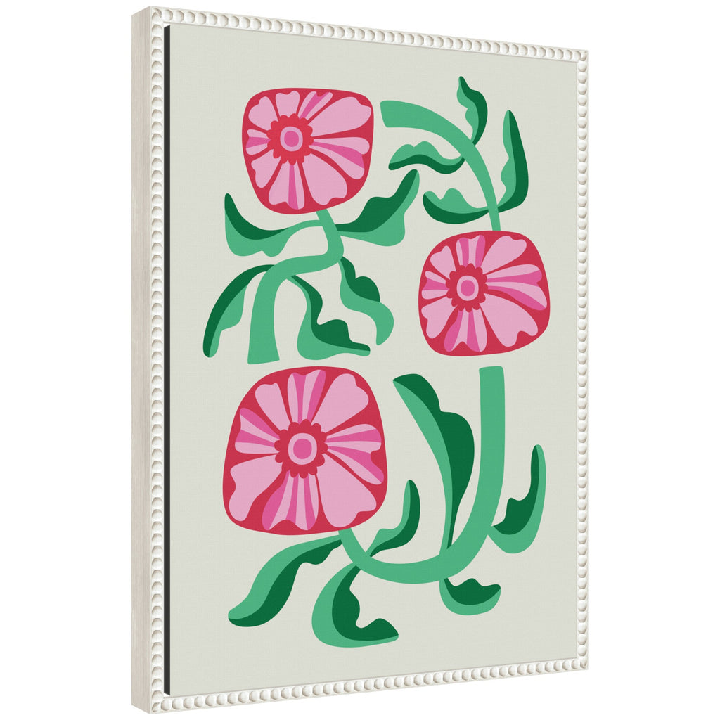 Sylvie Retro Flowers Framed Canvas by Rachel Lee