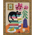 Still Life With A Cat by Rachel Lee 3 Birdies Studio Framed Mounted Canvas Wall Art Print
