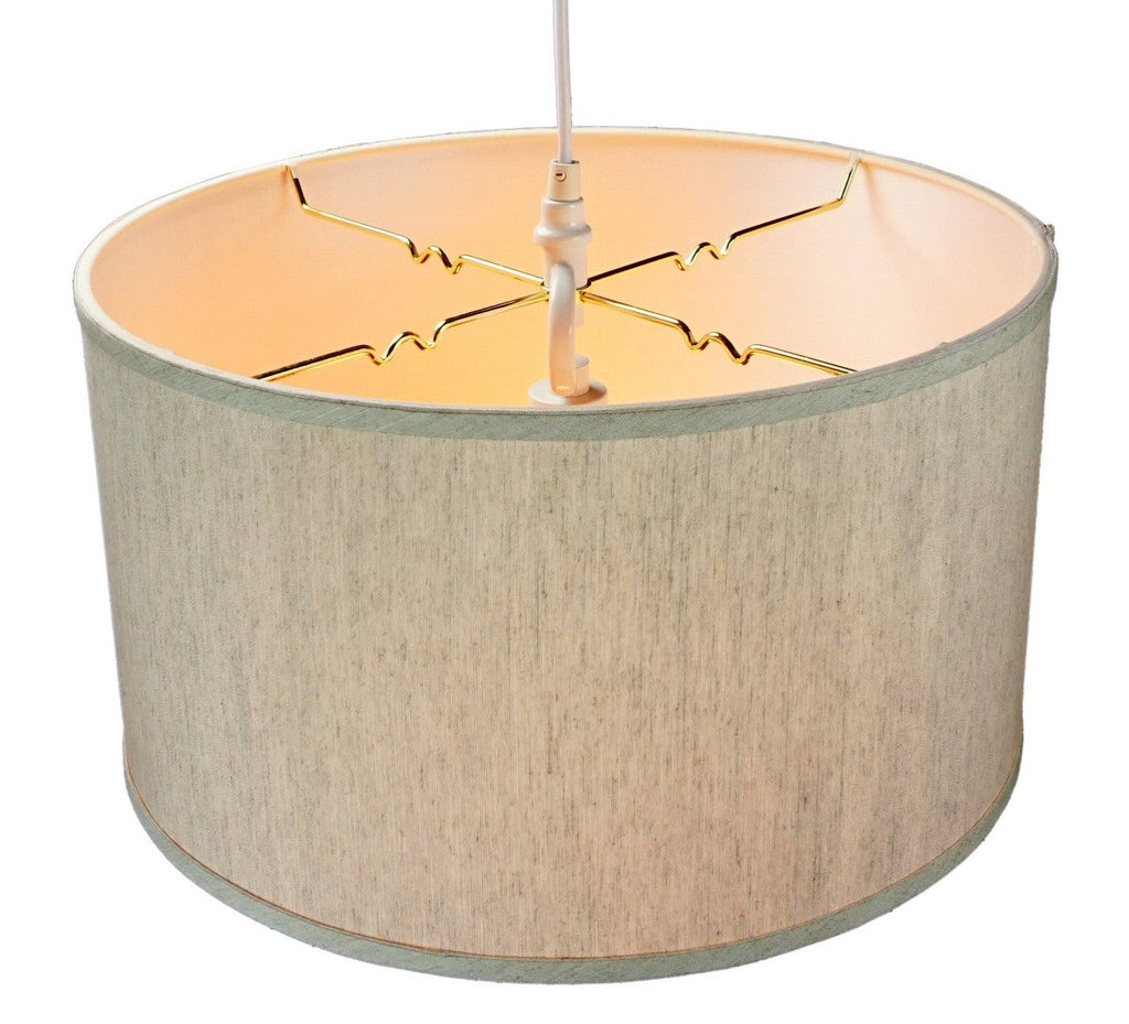 Home Concept 1-Light Plug-In Swag Pendant Light 16"w Textured Oatmeal Shade, 17' White Cord