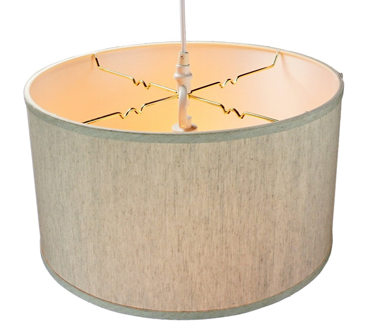 Home Concept 1-Light Plug-In Swag Pendant Light 16"w Textured Oatmeal Shade, 17' White Cord
