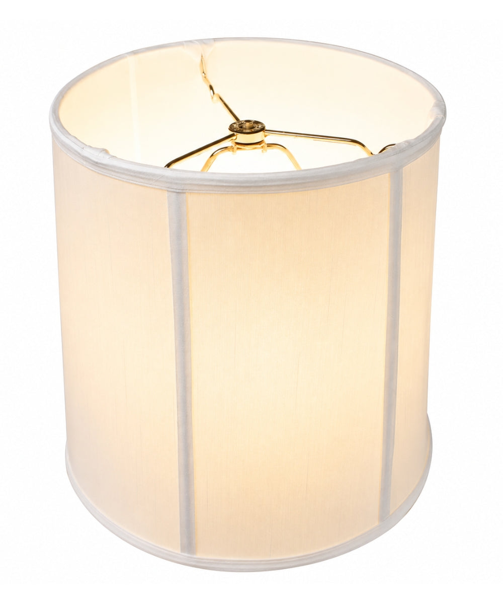 Home Concept Large Drum Lamp Shade White Shantung - 14" Top x 16" Bottom x 17" Slant Height, Spider Fitter
