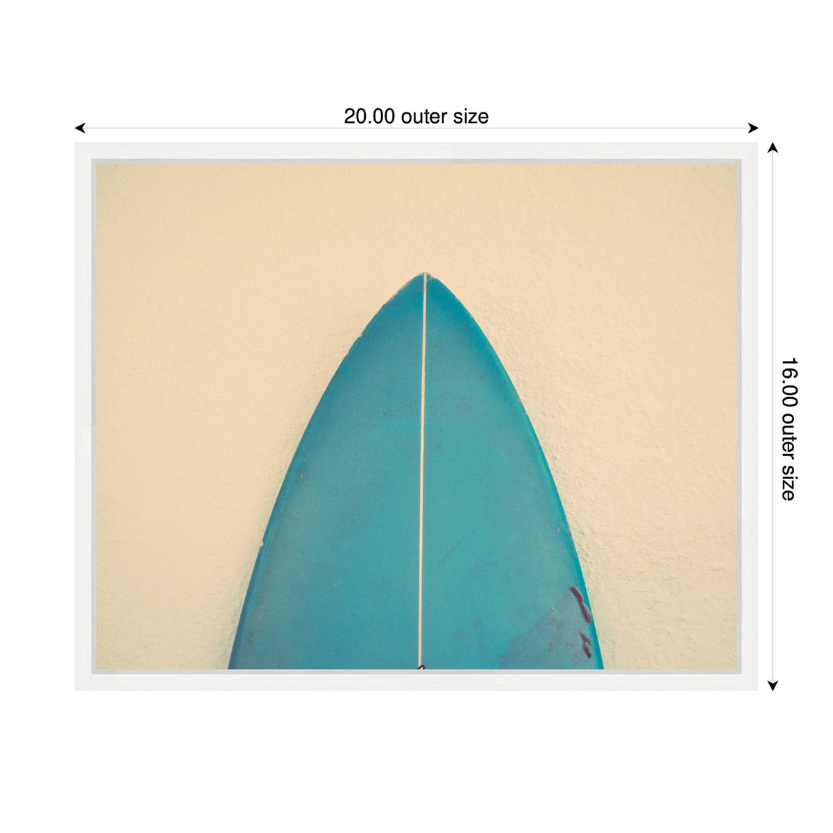 Sylvie Abstract Minimalist Coastal Teal Surfboard Framed Canvas by Saint and Sailor Studios