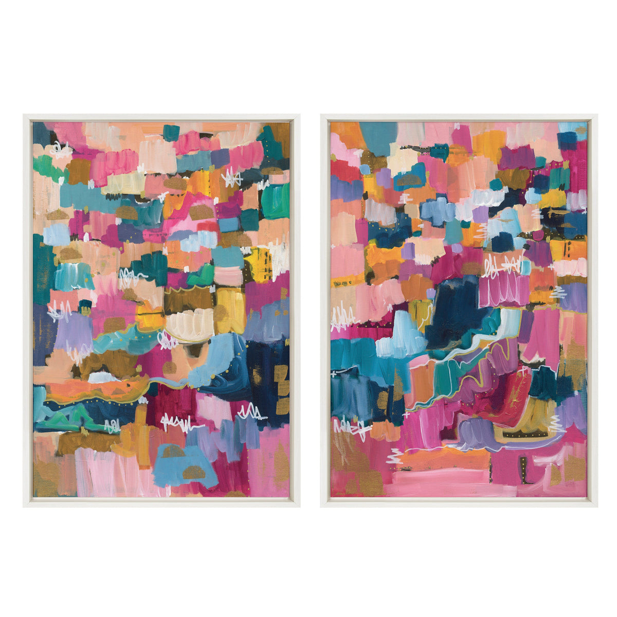 Sylvie Applause Framed Canvas Set of 2 by Leah Nadeau