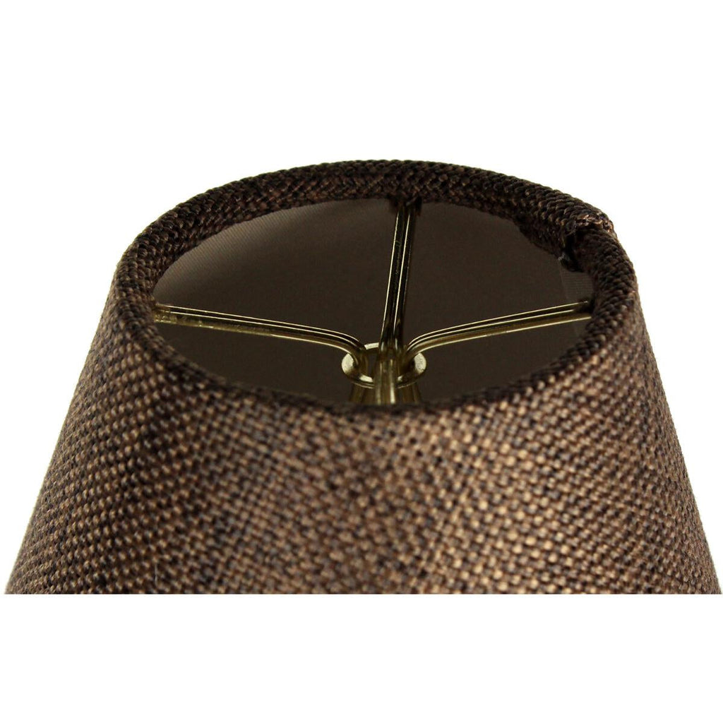 Home Concept Set of 6 Chocolate Burlap Chandelier Lamp Shade - 6"W x 5" Slant Height