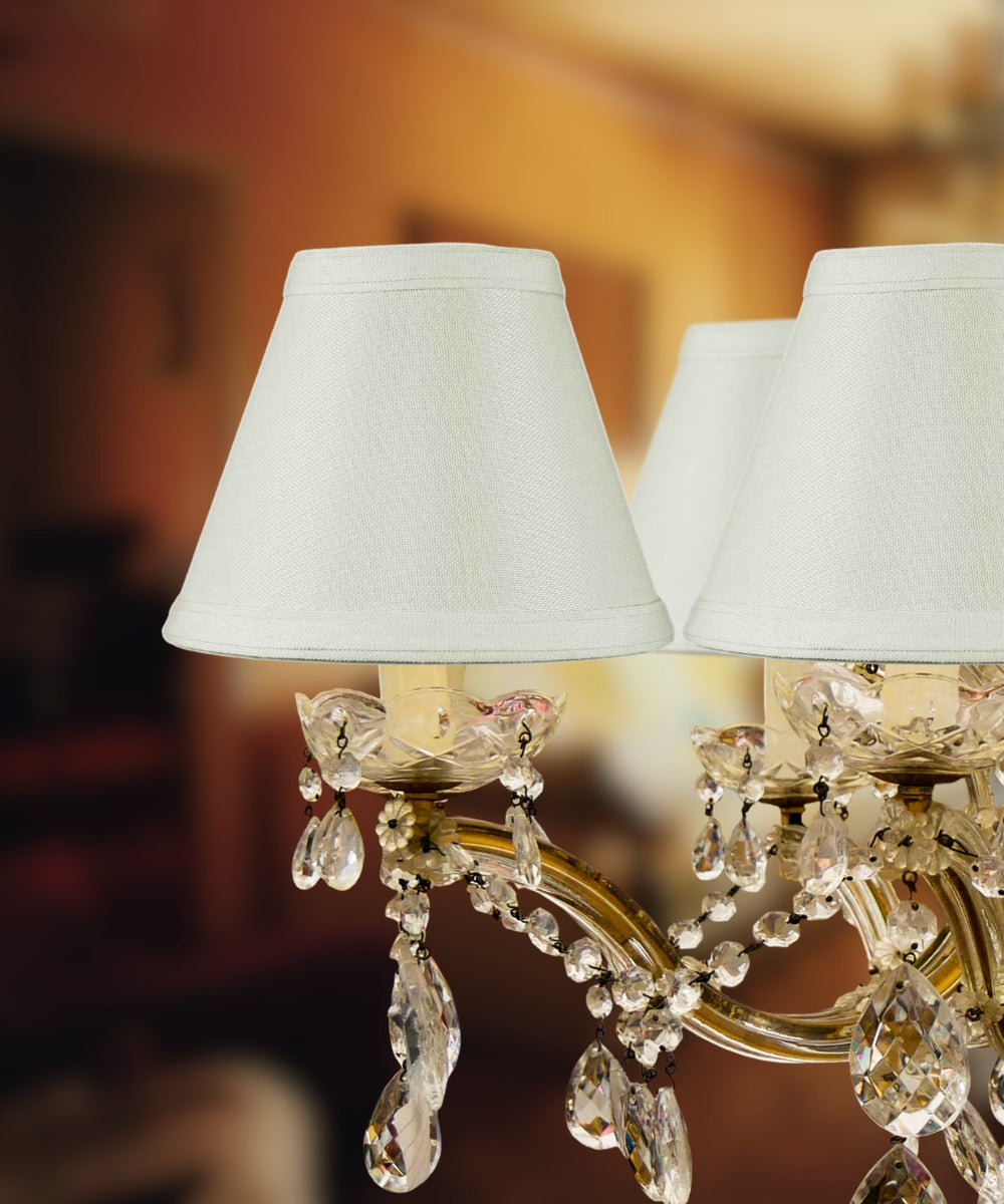 Home Concept Set of 6 Hardback Empire Candle Clip Lamp Shade Light Oatmeal - 6"W x 5" Slant Height