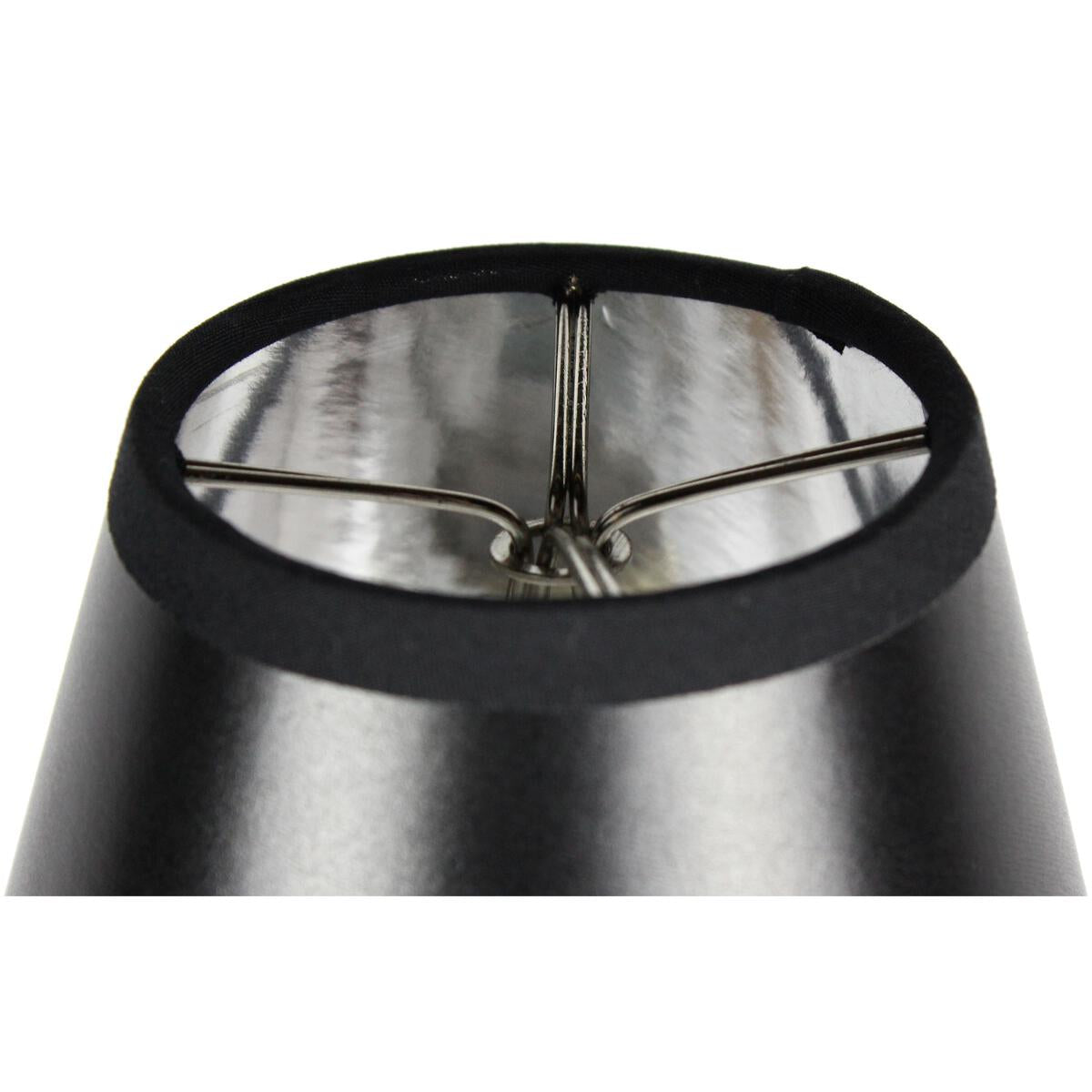 Home Concept Set of 6 Black Parchment Silver-Lined Chandelier Lamp Shade - 5"W x 4" Slant Height