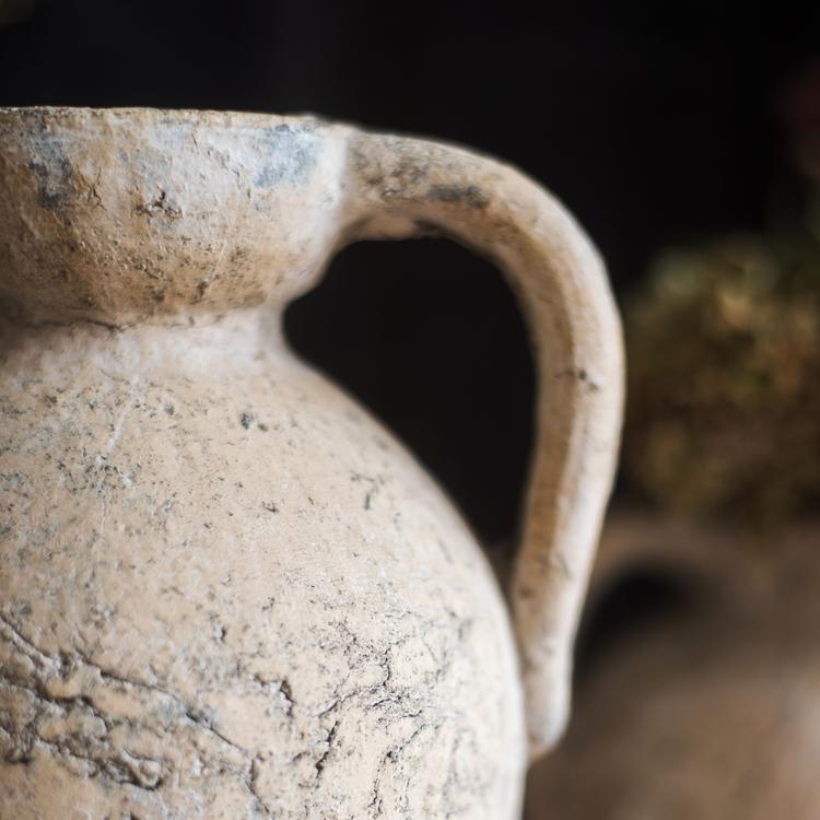 Pompeii-Style Handmade Cement Amphora Vase Pot