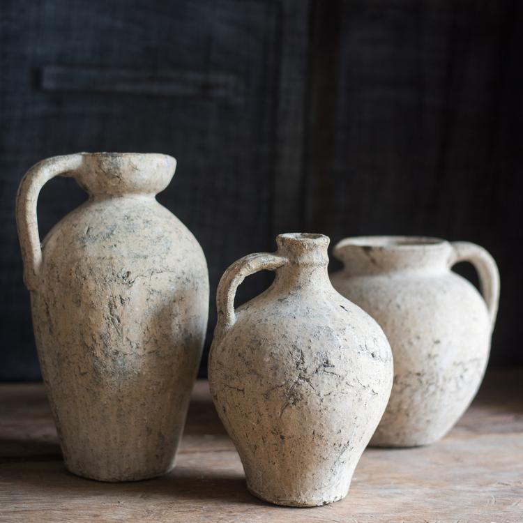 Pompeii-Style Handmade Cement Amphora Vase Pot