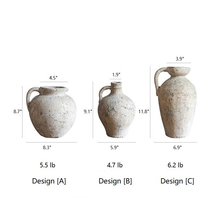Pompeii-Style Handmade Cement Amphora Vase Pot