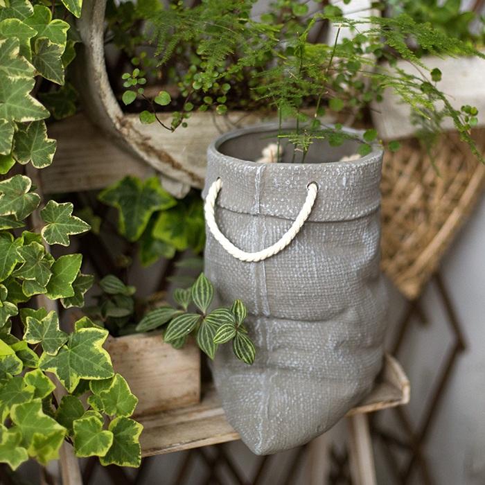 Linen Bag-Design Ceramic Planter