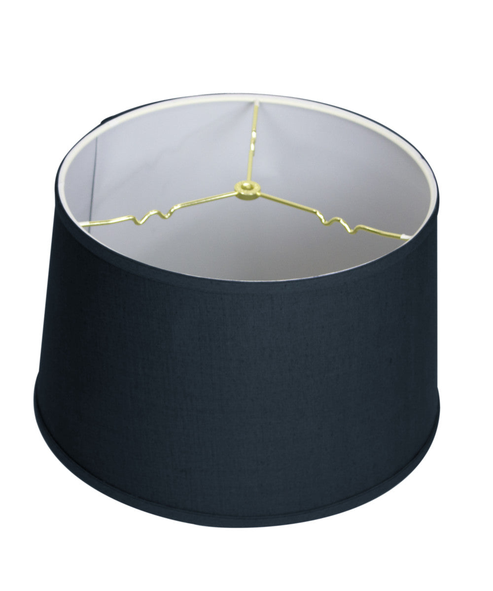 Home Concept Shallow Drum Hardback Lamp Shade, Textured Slate Blue, 16"W x 10" Slant Height