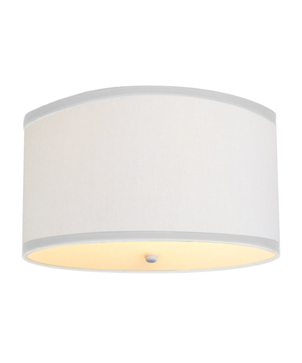 Home Concept Moderne Flush Mount Conversion Kit 18"w White Linen Shallow Drum Lamp Shade