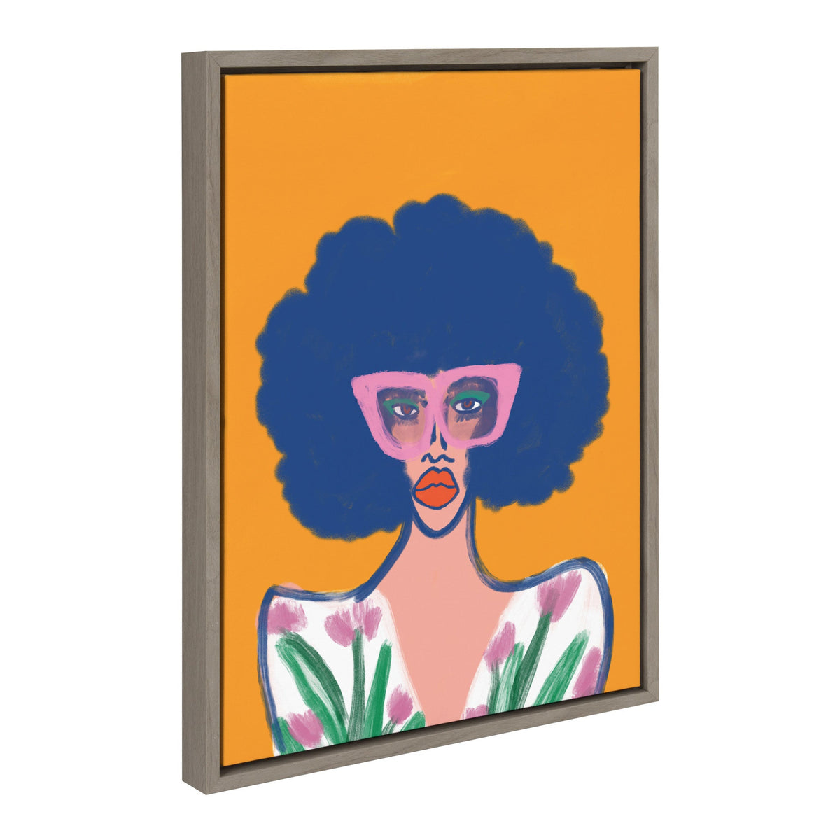 Sylvie Springtime Fierceness Framed Canvas by Kendra Dandy of Bouffants and Broken Hearts