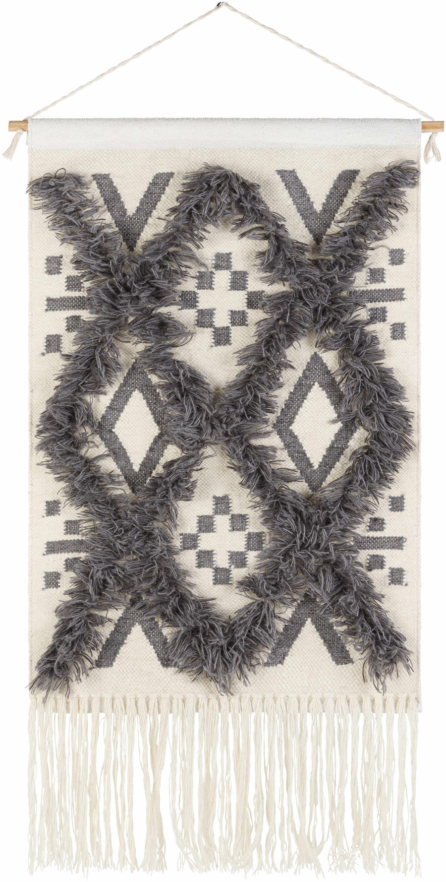 Chapelton Gray Geometric Textured Wall Hanging