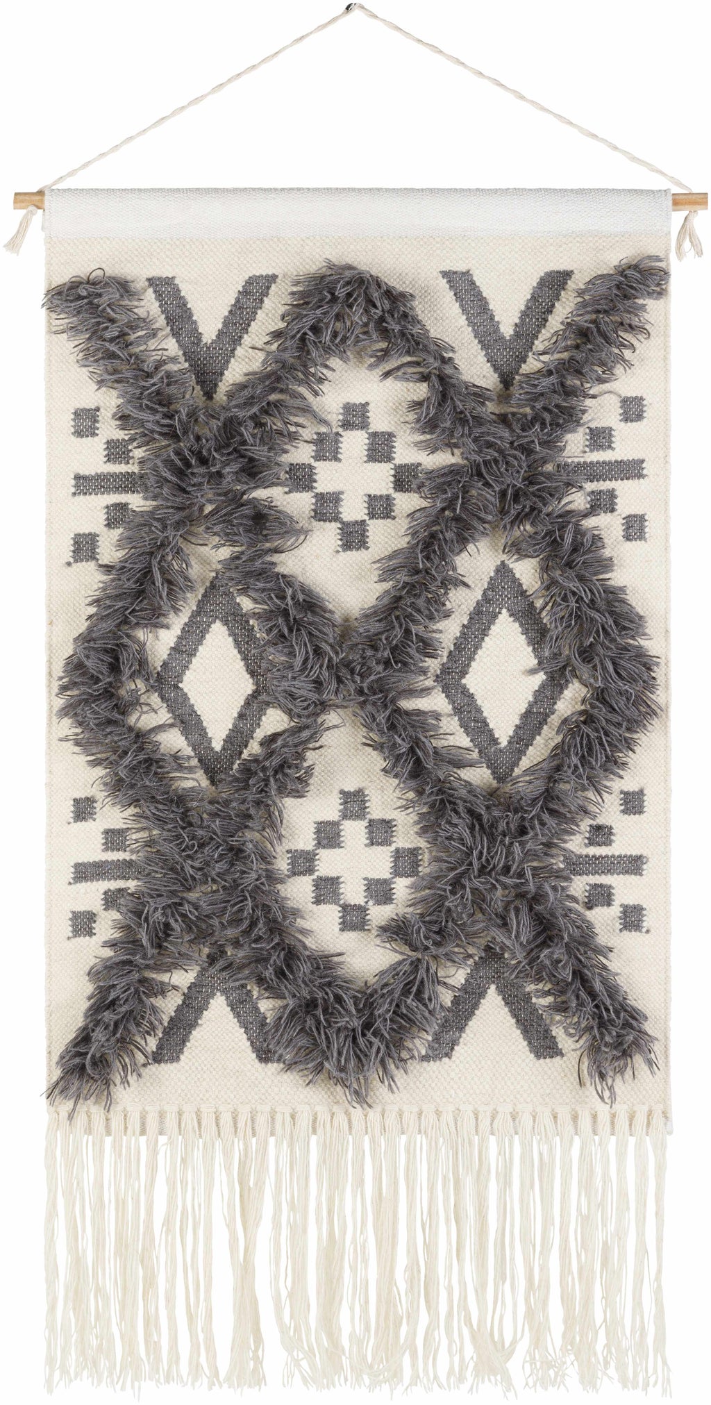 Chapelton Gray Geometric Textured Wall Hanging