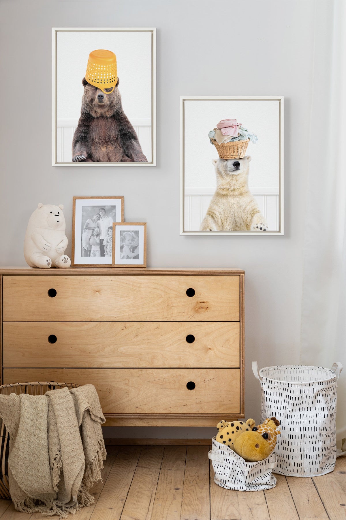 Sylvie Sorting Life Polar Bear 2 Framed Canvas by Amy Peterson Art Studio