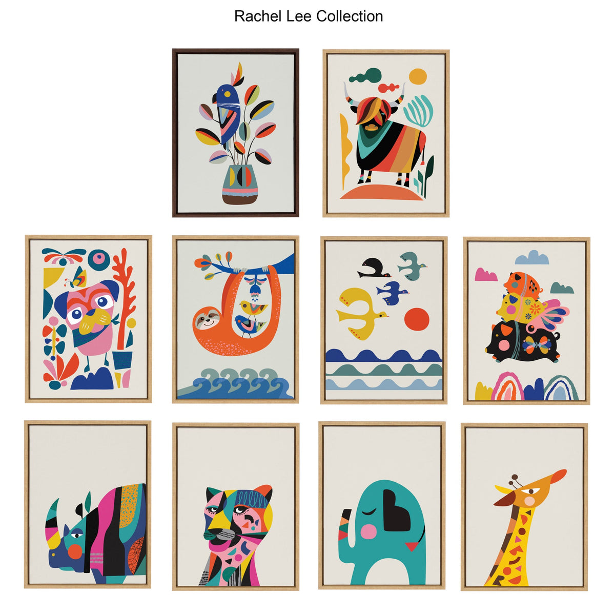 Sylvie Mid Century Modern Tiger Framed Canvas by Rachel Lee of My Dream Wall