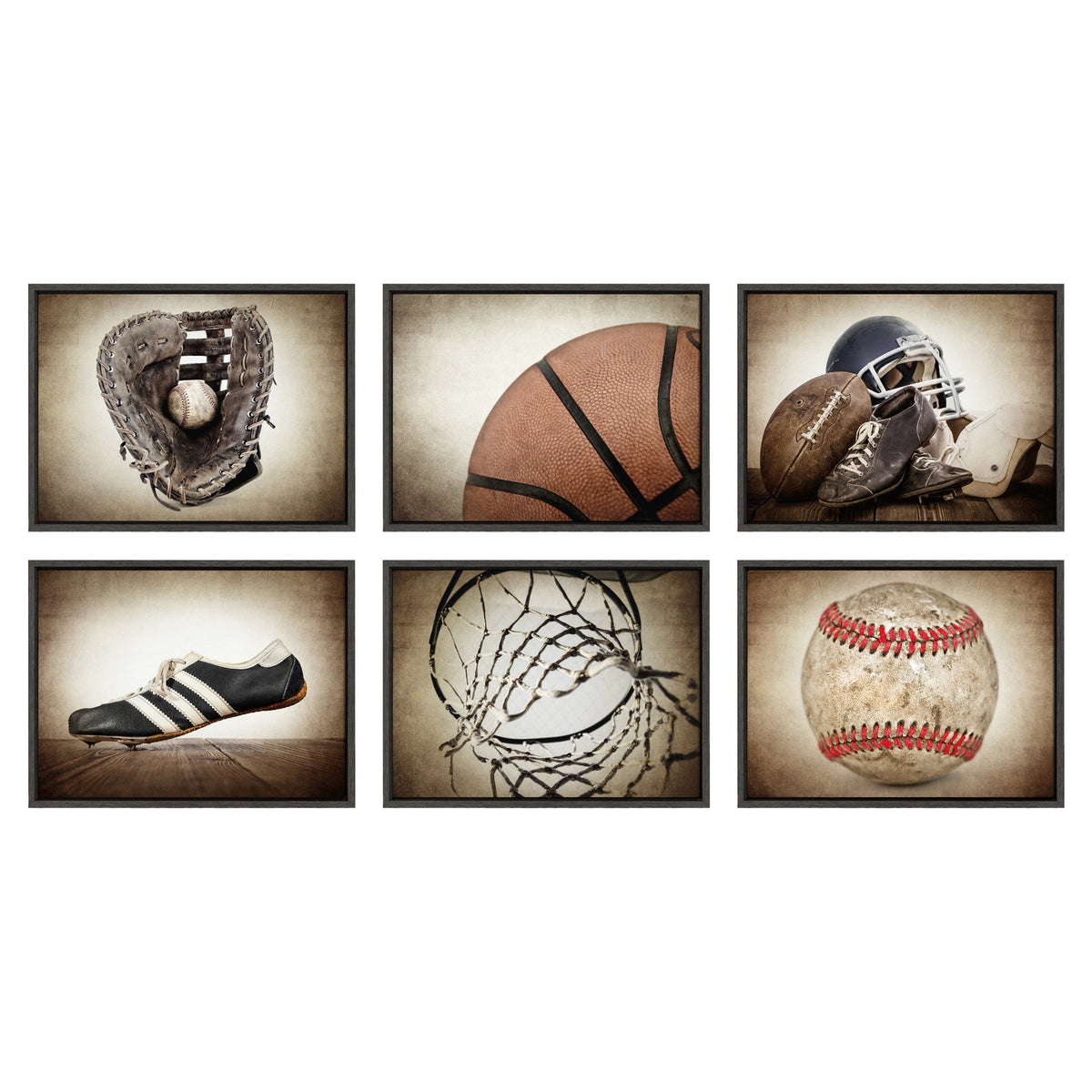 Sylvie Vintage Bball Framed Canvas by Shawn St. Peter