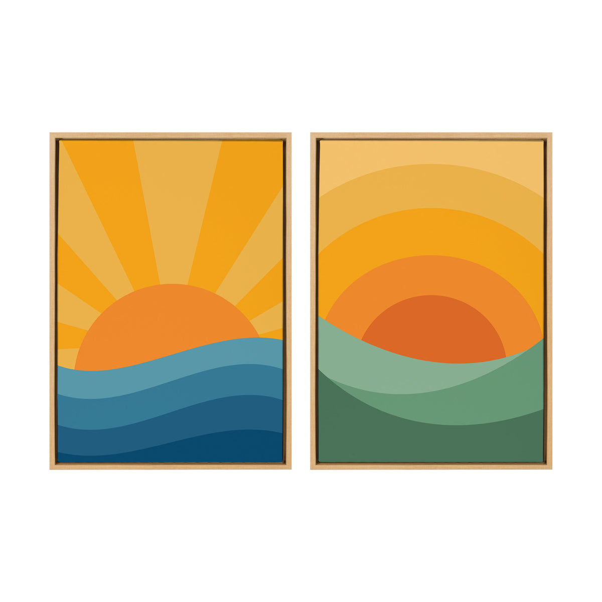 Sylvie Sunshine 1 and 2 Framed Canvas Art Set of 2 by Carrie Cantwell